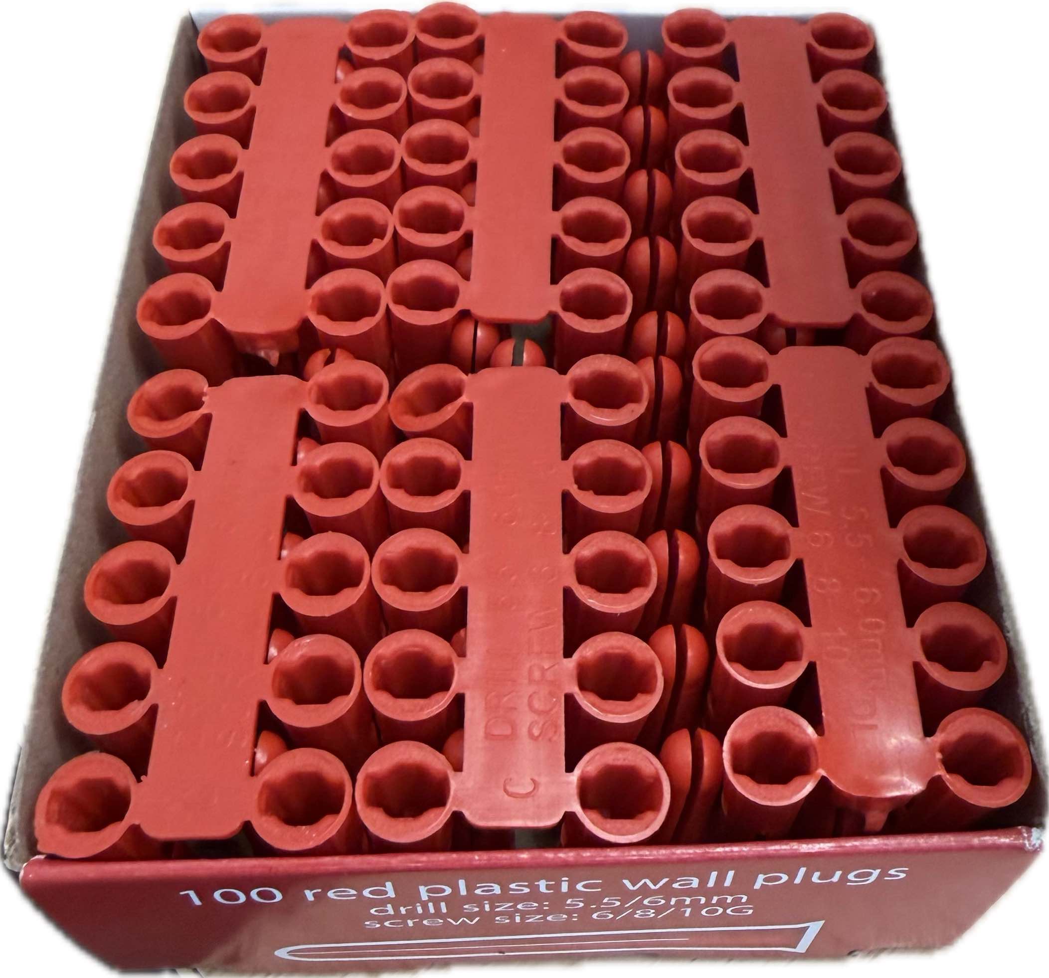 Red Wall Plug – 6/8/10g (Qty 100)